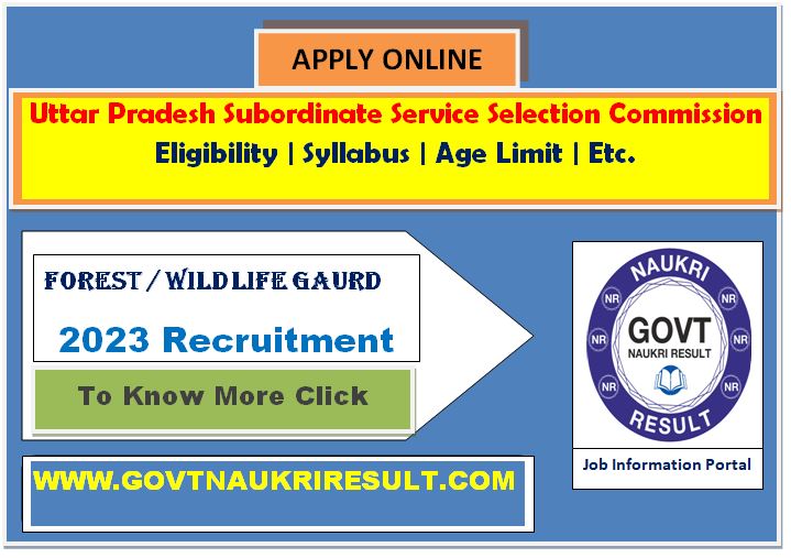  UPSSSC Forest Guard and Wildlife Guard Exam Date 2025 | Advt No. 10-Exam/2023 