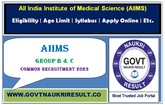  AIIMS Common Recruitment Exam CRE Group B and C Online Form  