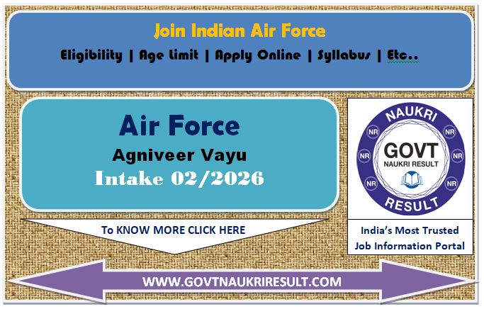  Indian Airforce Agniveervayu Intake 02/2026 Admit Card 2025 