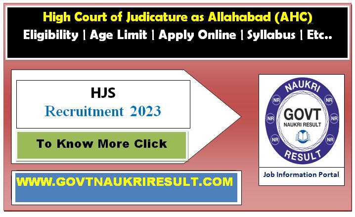  Allahabad High Court HJS 2023 Pre Exam Date 
