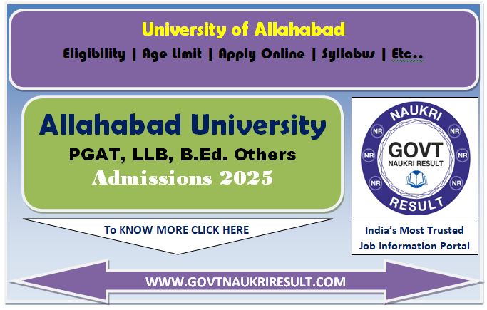  Allahabad University PGAT 2025 Admit Card 