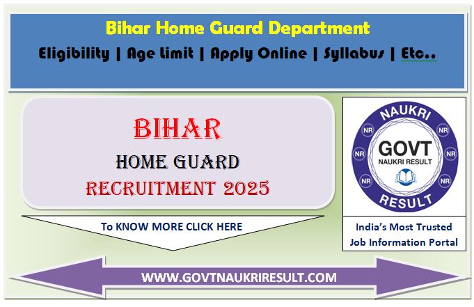  Bihar Home Guard Final Merit List 2025 