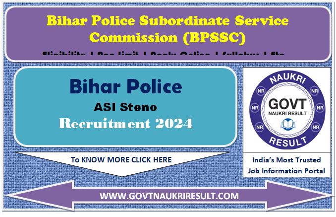  BPSSC ASI Steno Eligibility Test Result 2025 