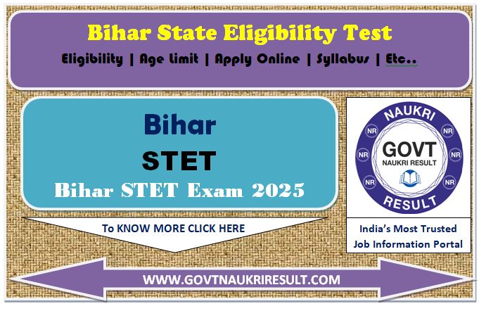  Bihar State Eligibility Test STET Admit Card 2025 