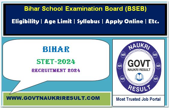  BSEB Bihar STET Result 2024 