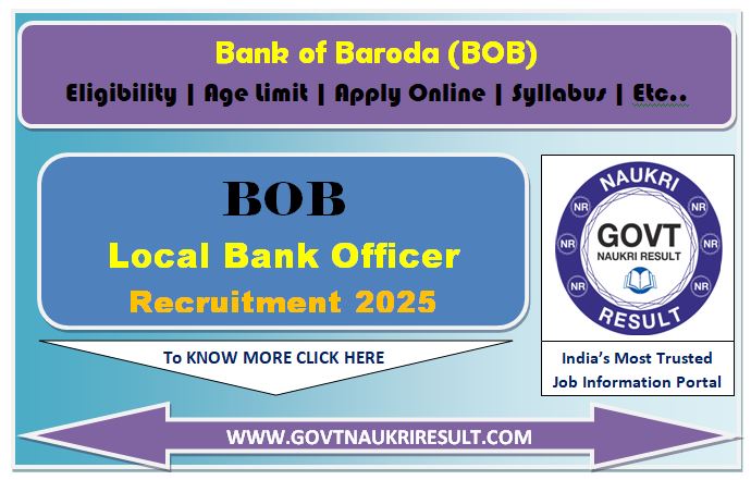  Bank of Baroda BOB LBO Admit Card 2025 for 2500 Post 