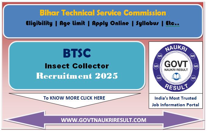  Bihar BTSC Insect Collector Final Result 2025 