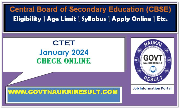  CTET January 2024 Online Form  