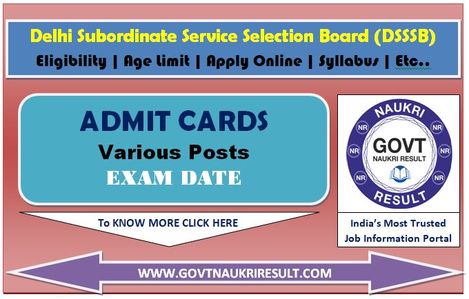  DSSSB BCG Technician / Technical Assistant Result 2025 