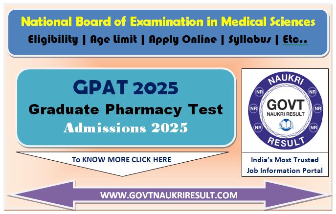  GPAT 2025 Admit Card 