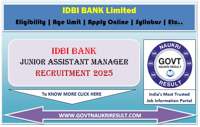  IDBI Bank Junior Assistant Manager JAM Admit Card 2025 