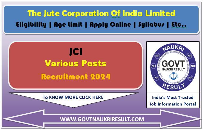 Jute Corporation of India Result 2025 
