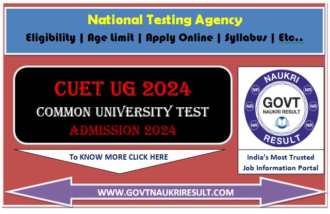  NTA CUET UG 2024 Subject Wise Exam Schedule  