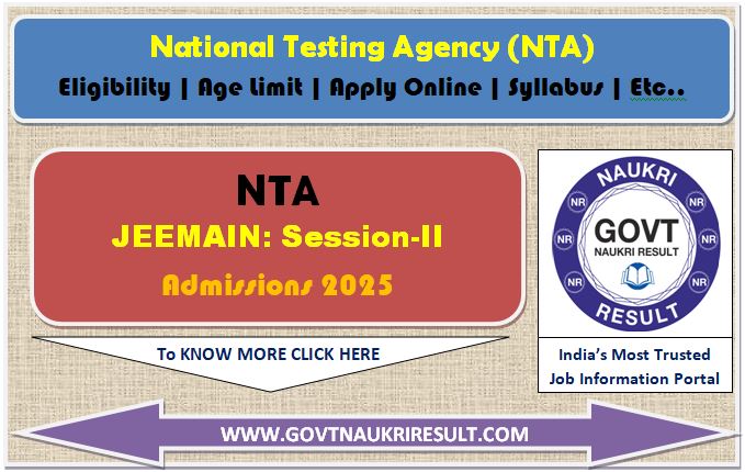  NTA JEEMAIN Session II Paper 2 Result 2025 