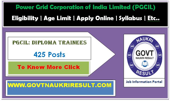  PGCIL Diploma Trainee Online Form 2023 