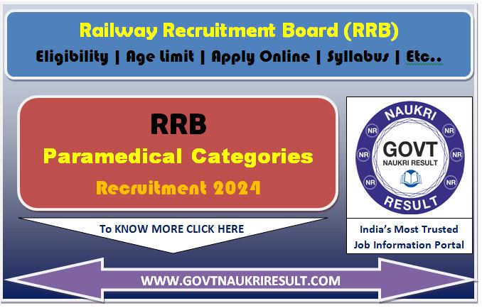  Railway RRB Paramedical CEN 04/2024 Result with Marks 2025 