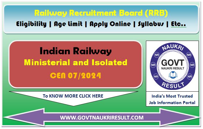  RRB Ministerial and Isolated Exam City Details 2025 
