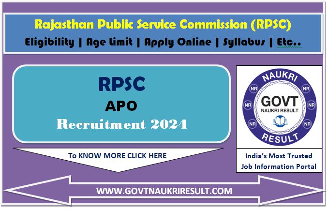  RPSC APO 2024 Mains Admit Card 