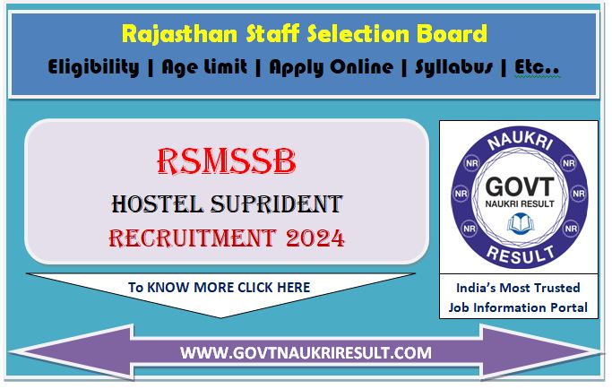  RSMSSB Supervisor Women Aganwadi Worker Admit Card 2024 