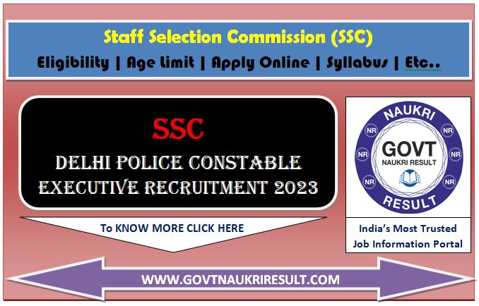  SSC Delhi Police Constable Result 2023  