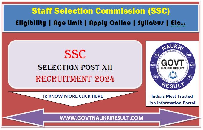 SSC Selection Post XII Admit Card 2024  
