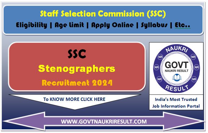  SSC Stenographer 2024 Final Result with Marks 