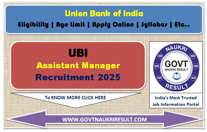  Union Bank Assistant Manager Result 2025 