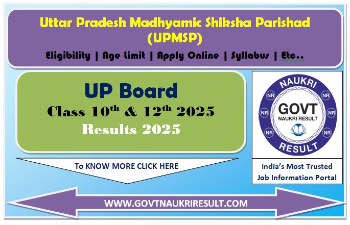  UP Board Result 2025 : UP Board Scrutiny Results 2025 