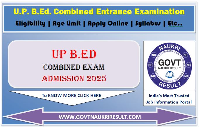  UP BEd Result 2025 | UPBEd Entrance Exam Result 