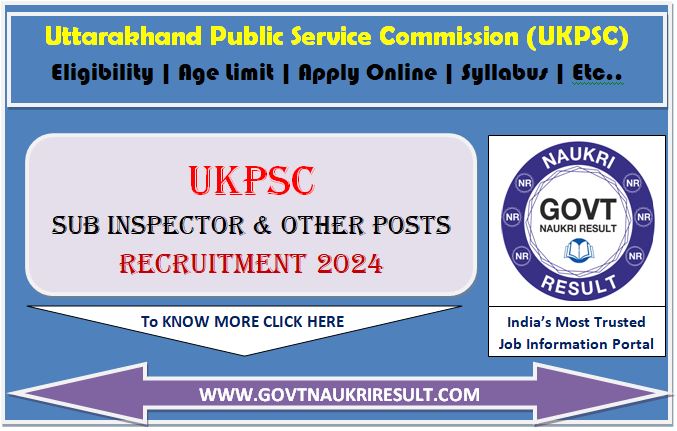  UKPSC Sub Inspector PET / PST Admit Card 2024 